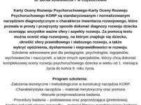 Karty Oceny Rozwoju Psychoruchowego KORP 